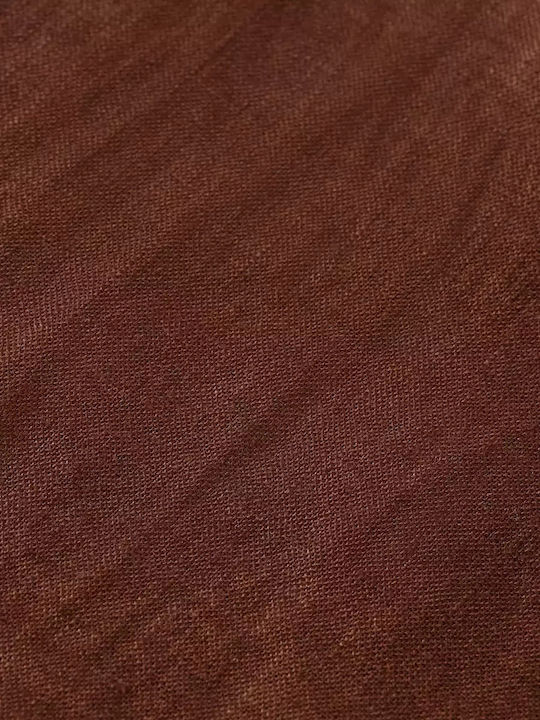 Seasonal Core Long-sleeved Linen Shirt Brown