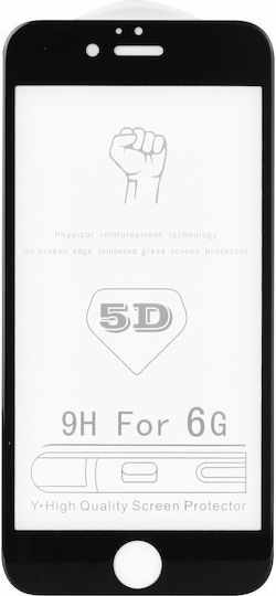Powertech 5D Закалено стъкло за цялото лице Черен (iPhone SE 2022 / 2020 / 8 / 7 - iPhone SE 2022 / 2020 / 8 / 7)
