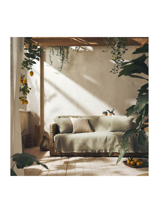 Gofis Home Eliena Decken & Couchdecken Viersitzer-Sofa Überwurf Zakar 180x350cm Rauchgrün 402/07