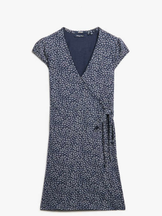 Summer Mini Wrap Blue Dress