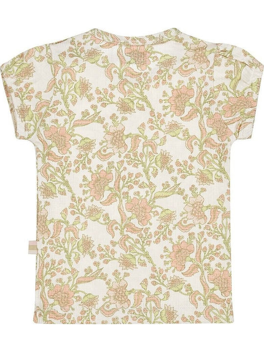 Παιδικό T-shirt Off White, Green, Peach, Pink