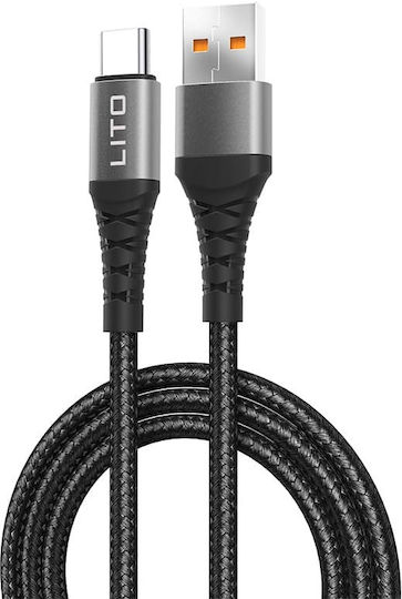 Lito USB 2.0 Kabel USB-C männlich - USB-A 18W Schwarz 2m