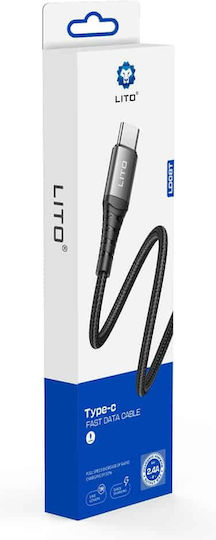 Lito USB 2.0 Kabel USB-C männlich - USB-A 18W Schwarz 2m