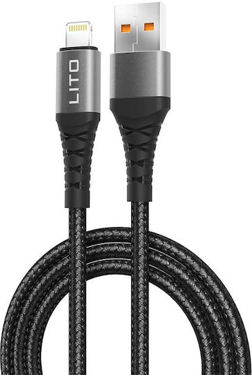Lito USB-A to Lightning Cable 18W Μαύρο 2m
