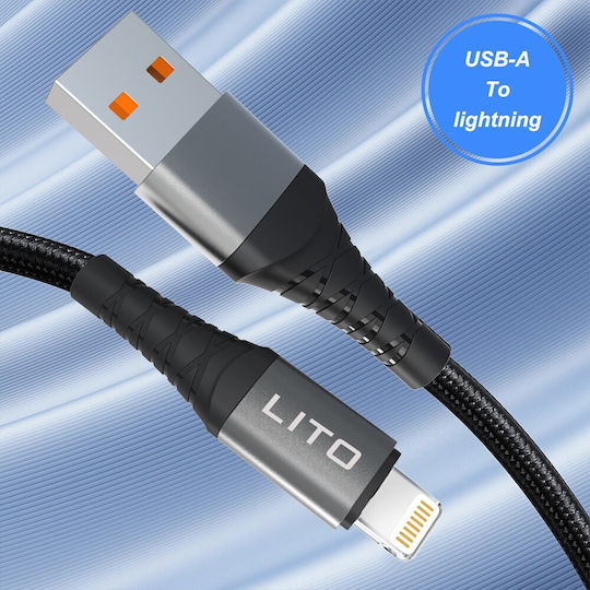 Lito USB-C to Lightning Cable 27W Μαύρο 2m