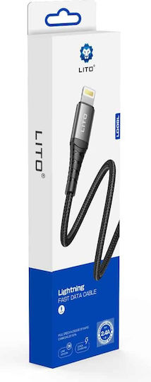 Lito USB-A to Lightning Cable 18W Μαύρο 2m