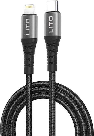 Lito USB-C zu Lightning Kabel 27W Schwarz 1m
