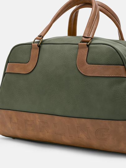 Herling Research Reisetasche Grün aus Künstliches Leder B48cm