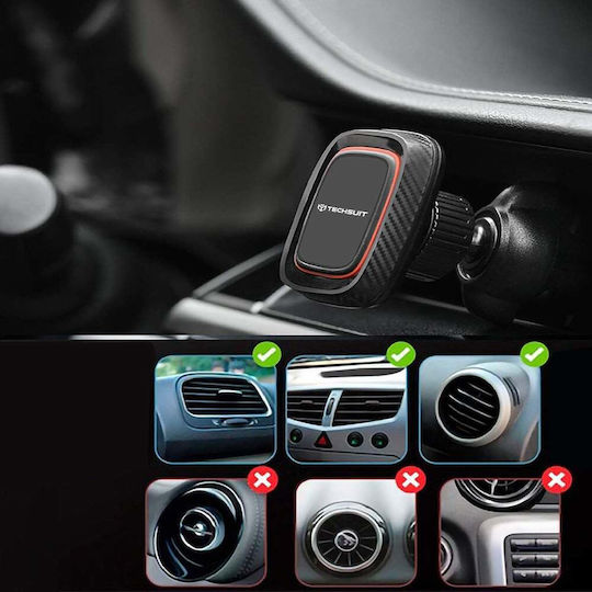 Techsuit Suport Auto pentru Telefon cu magnet Neagră