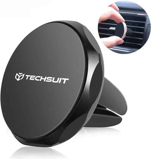 Techsuit Поставка за Мобилен Телефон за Кола с магнит Черна