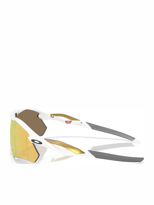 Radar Unisex Ochelari de soare cu Alb Cadru și Galben Polarized Lentilă