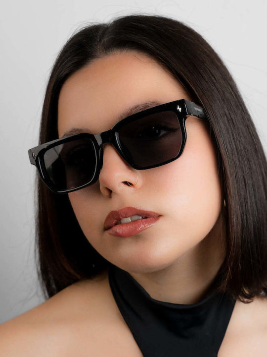 Red Raven Dante Unisex Sunglasses with Black Plastic Frame and Black Lens 49071514485070