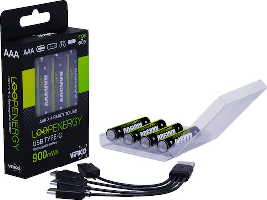 Verico Loopenergy Aaa900 4er-pack Επαναφορτιζόμενες Usb-c