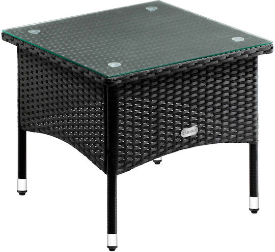 Masa pentru spații exterioare mici Ratan Negru 50x50x45buc