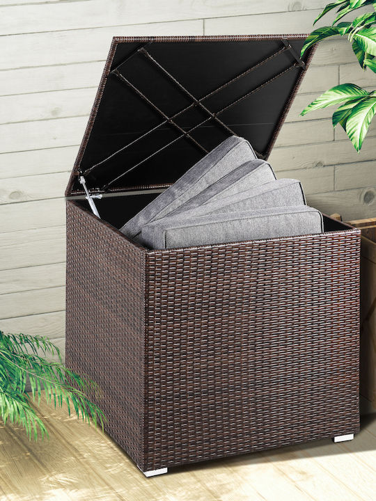 Casaria Cutie de depozitare pentru exterior Rattan 318lt Maro L75xW75xH70buc