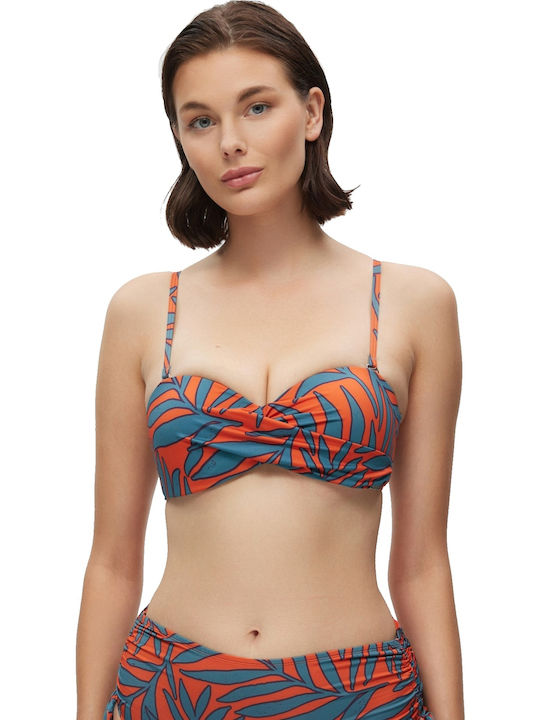 Strapless Bikini Top B Cup Petrol Blue