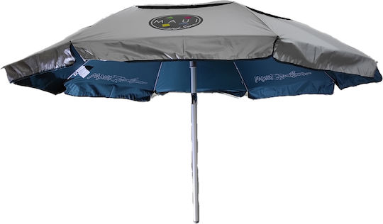 Maui & Sons Ombrelă De Plajă Pliabilă Din Aluminiu Cu Diametru De 1.9m Cu Protecție UV Și Rezistență La Vânt Lyons Albastru