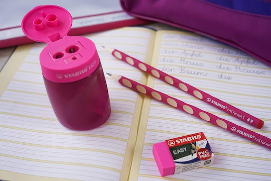 Ergonomic Pencil Set Stabilo Easygraph S Right-handed 2 Pieces Sharpener Eraser Pink