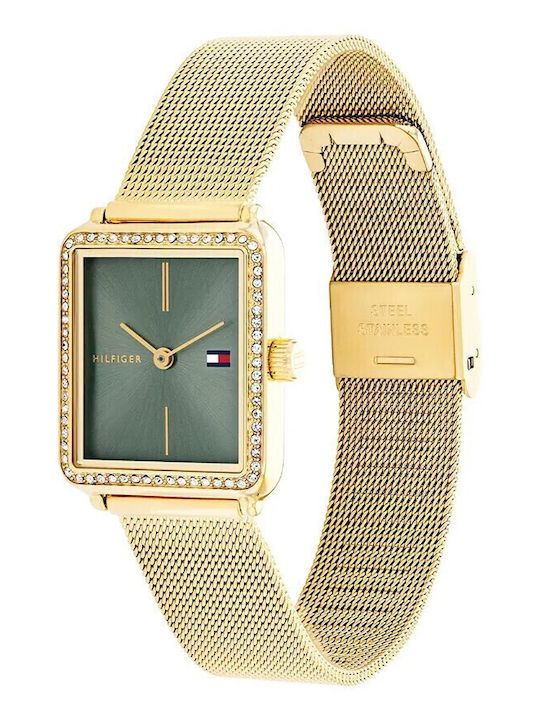 Tommy Hilfiger Tea Women's Watch Chronograph with Gold Metal Bracelet