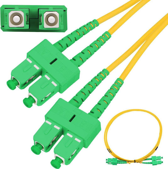 Extralink Καλώδιο Οπτικής Ίνας SC/APC-SC/APC 5m Κίτρινο