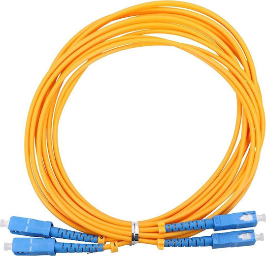 Extralink Καλώδιο Οπτικής Ίνας SC/UPC-SC/UPC 1m Κίτρινο