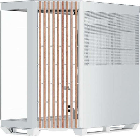 V1 Midi Tower Computer Case Wood White