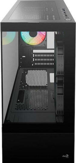 Aerocool Viewport Mini Gaming Mini Tower Κουτί Υπολογιστή με Πλαϊνό Παράθυρο και RGB Φωτισμό Μαύρο