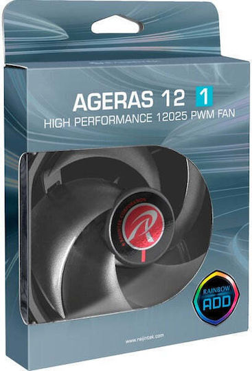 Raijintek Ageras 12 Case Fan 120mm (2200rpm / 67.38cfm) Χωρίς Led Φωτισμό και Σύνδεση 4-Pin PWM