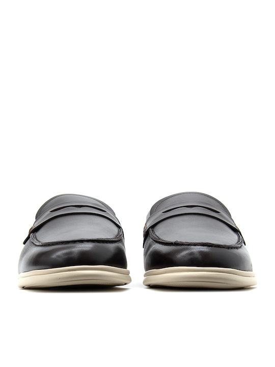 Δερμάτινα Ανδρικά Loafers σε Καφέ Χρώμα