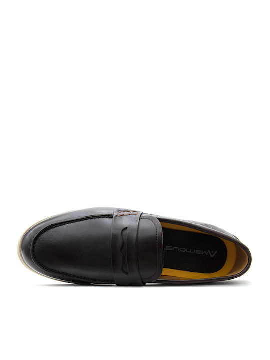 Δερμάτινα Ανδρικά Loafers σε Καφέ Χρώμα