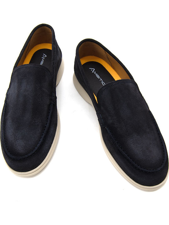 Suede Ανδρικά Loafers σε Μπλε Χρώμα