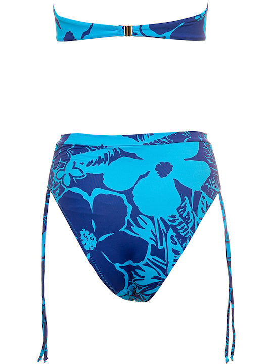 Set Bikini Ψηλόμεσο Floral Πολύχρωμο Tropical