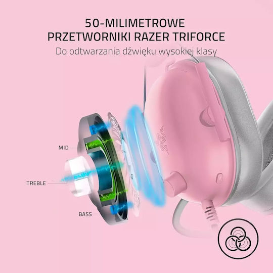 Razer BlackShark V2 X For Playstation Over Ear Gaming Headset with 3.5mm Connectivity Quartz for PS5 / PS4 / Nintendo Switch / PC / XBOX / Nintendo Switch 2