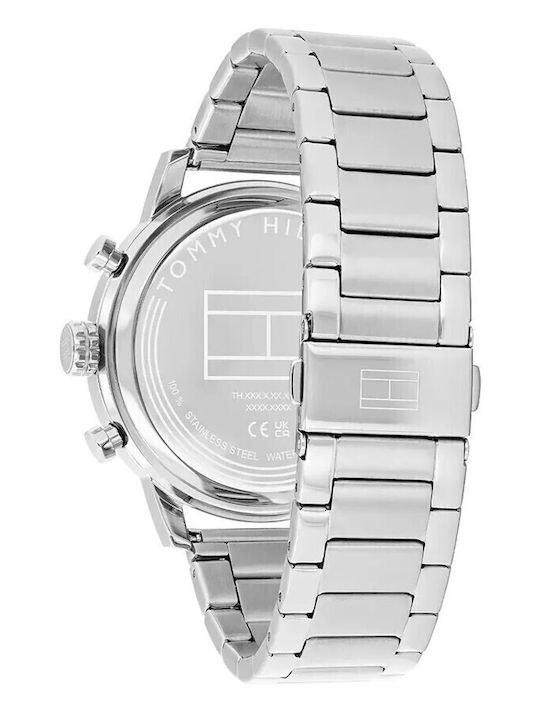 Tommy Hilfiger Rocky Men's Watch Chronograph Battery with Silver Metal Bracelet