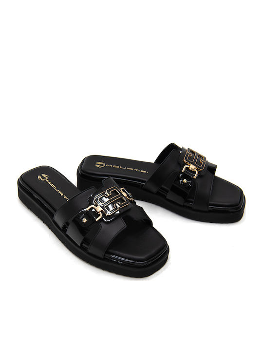 Sandale Casual Damă Din Piele Negre
