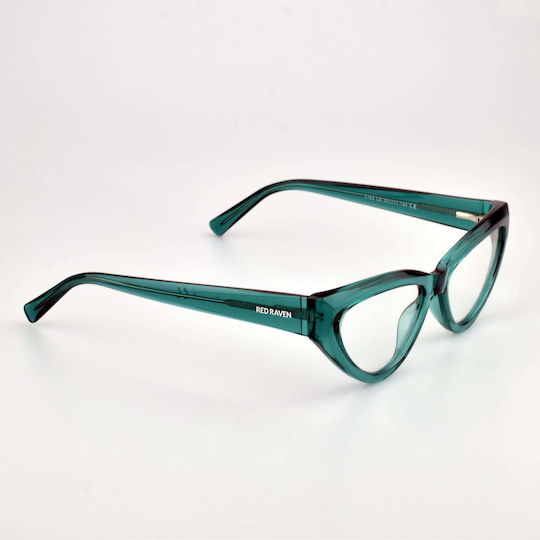 Blue Light Glasses Red Raven Series IV Turquoise Acetate Butterfly 158380