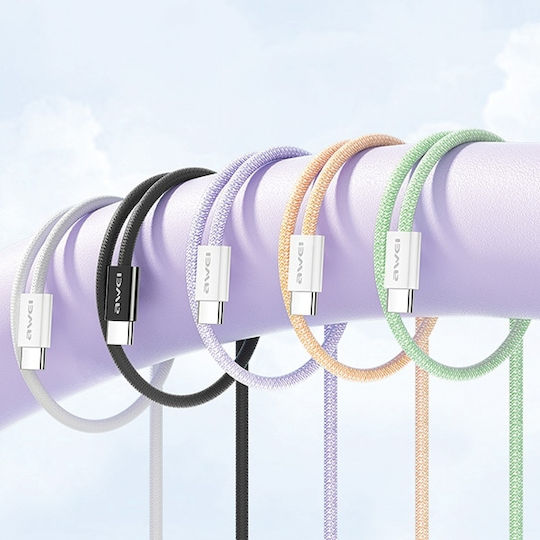 Awei CL-219T USB 2.0 Cable USB-C male - USB-C 60W Μαύρο 1m