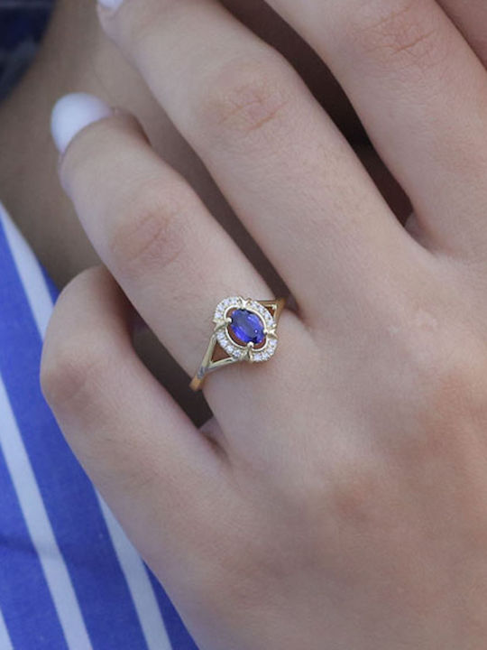 Damen Ring mit Diamant aus Gold 18K
