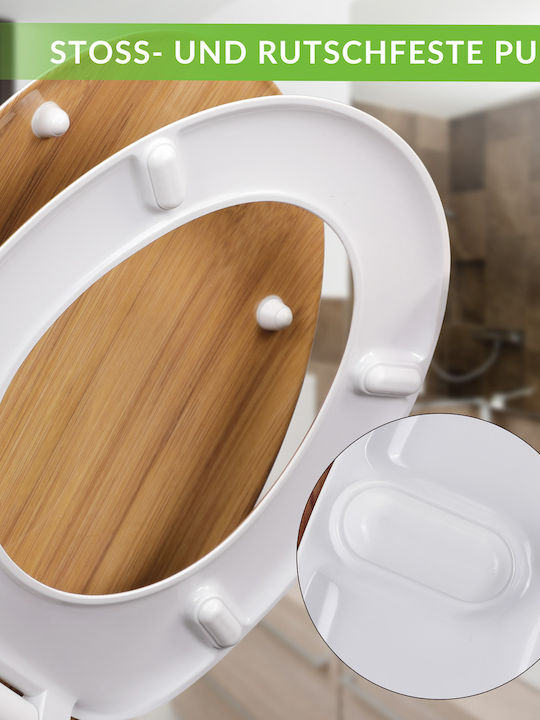 Casaria Bamboo Toilet Seat Gray 37cm
