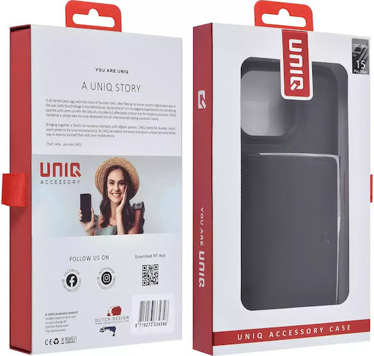 Tuniq Back Cover Plastic / Synthetic Leather Black (iPhone 15 Pro Max)