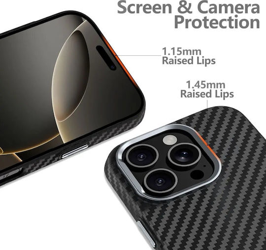 Tech-Protect Carbon Задна корица Пластмаса Сив (iPhone 16 Pro)
