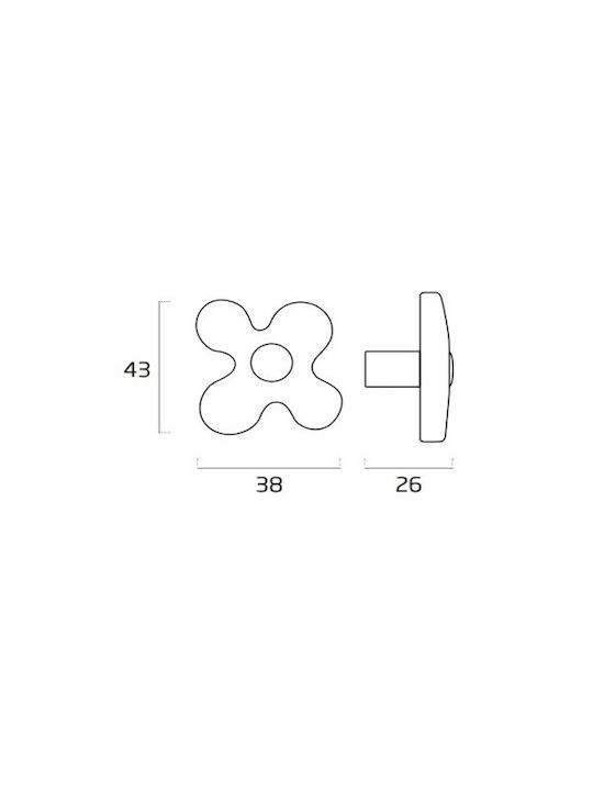 Nesu Kinder Knopf Möbelgriff aus Acrylharz in Gelb Farbe 43mm 114-608#AM#### 1Stück