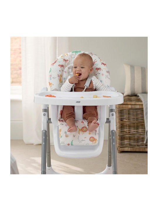 Mamas & Papas Snax Jungle Alphabet Αναδιπλούμενο Καρεκλάκι Φαγητού Λευκό