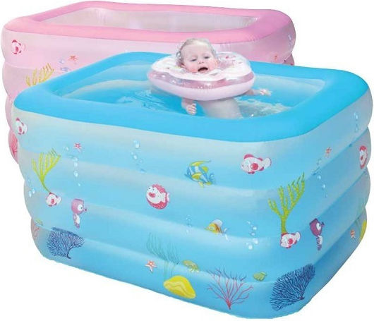 Children's Inflatable PVC Swimming Pool 140x100x70cm Light Blue