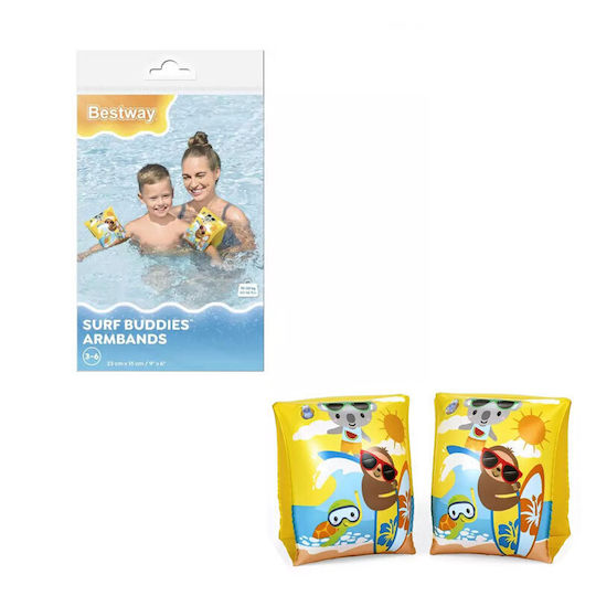 Bestway Surf Buddies Schwimmflügel Für Kinder 3-6 Jahre 23x15cm Transparent