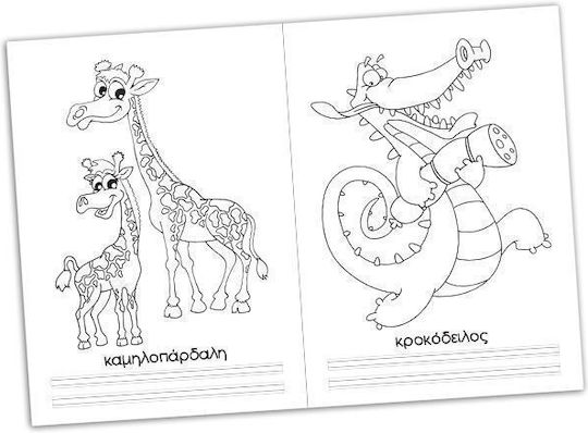Colouring Book Ζωγραφίζω & Μαθαίνω Τα Ζώα Της Ζούγκλας