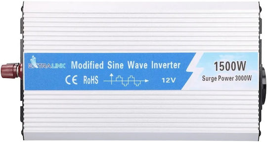 Extralink Inverter für Autos Modifizierte Sinuswelle 1500W zur Umwandlung von 12V DC in 230V AC mit 1xUSB