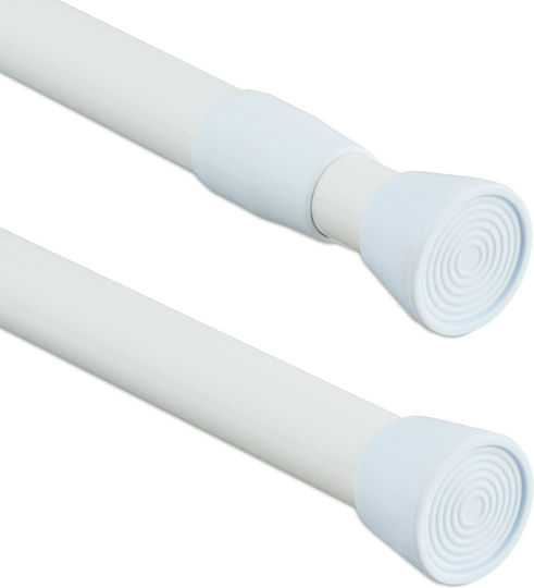 Telescopic Stainless Steel Pole Relaxdays Dimensions 110-200 Cm White