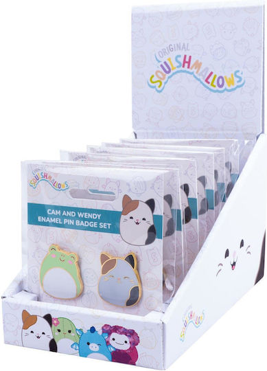 Fizz Squishmallows Cam & Wendy Pin Badges X 2 Cdu 350122