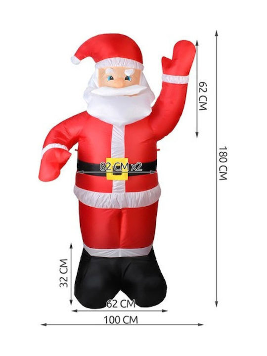 Outdoor Inflatable Illuminated Santa Claus Electric Red 180cm